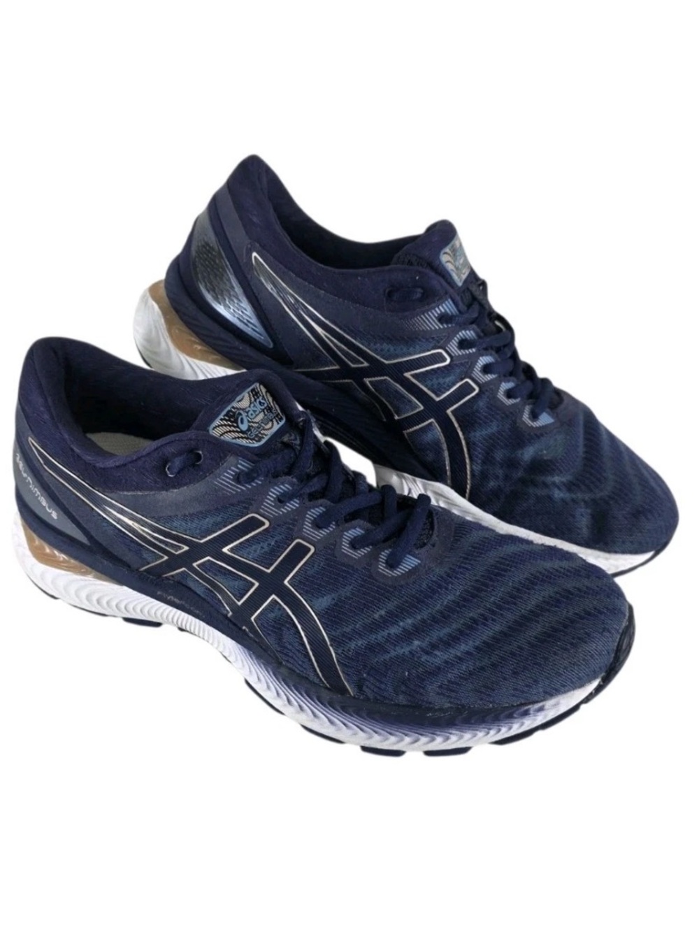 ASICS GEL-Nimbus 22 Womens 11.5D WIDE Blue Running Sneakers Shoes 1012A586 Mesh